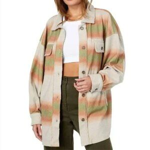 Free People Ruby Jacket Marzipan Stripe Combo Size M Cream Orange Boho Southwest